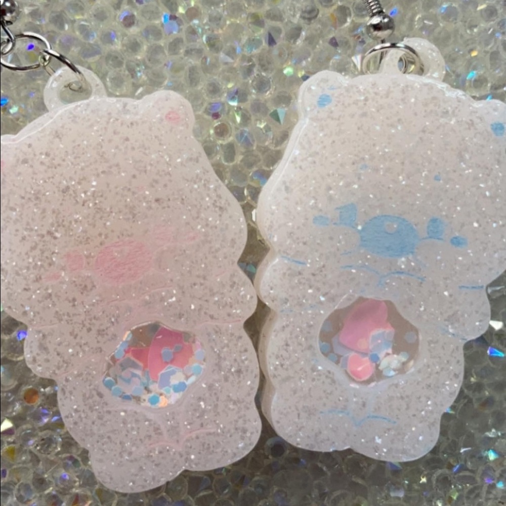 Kawaii Care Bear Cotton Candy Earrings